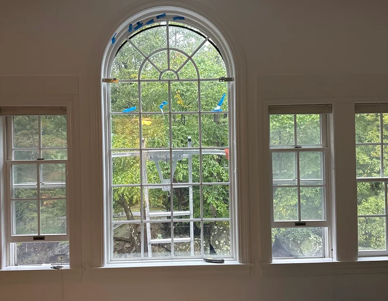 The glass is falling out of this window in Wilton